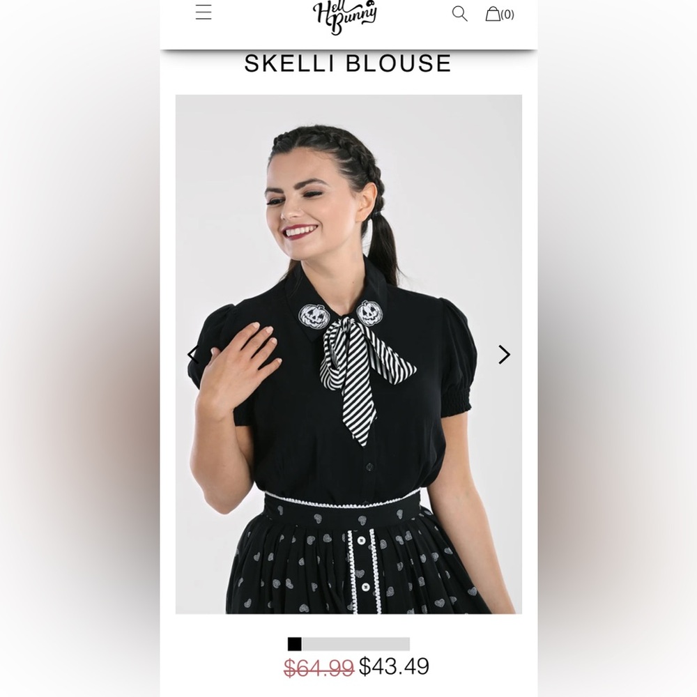 Hell Bunny Black Witchy Halloween Blouse XL